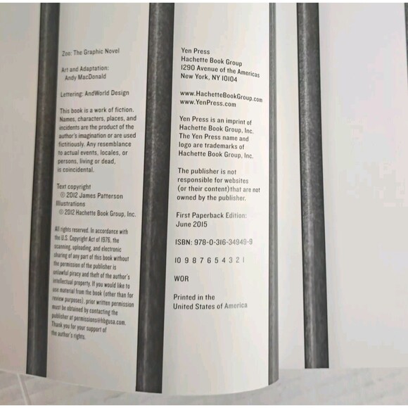 Zoo The Graphic Novel Paperback By James Patterson TV Adaptation Horror Animals - Picture 5 of 6